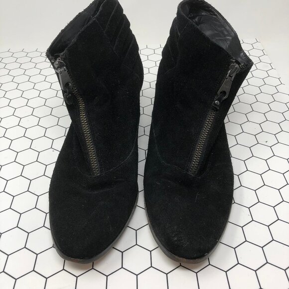 Rebecca Minkoff Alex Black Suede Buckle Booties 9 - Picture 4 of 10
